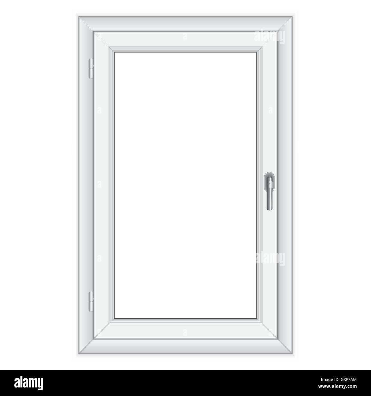 Weiße PVC-Vektor Fenster isoliert auf weißem Hintergrund Stock Vektor