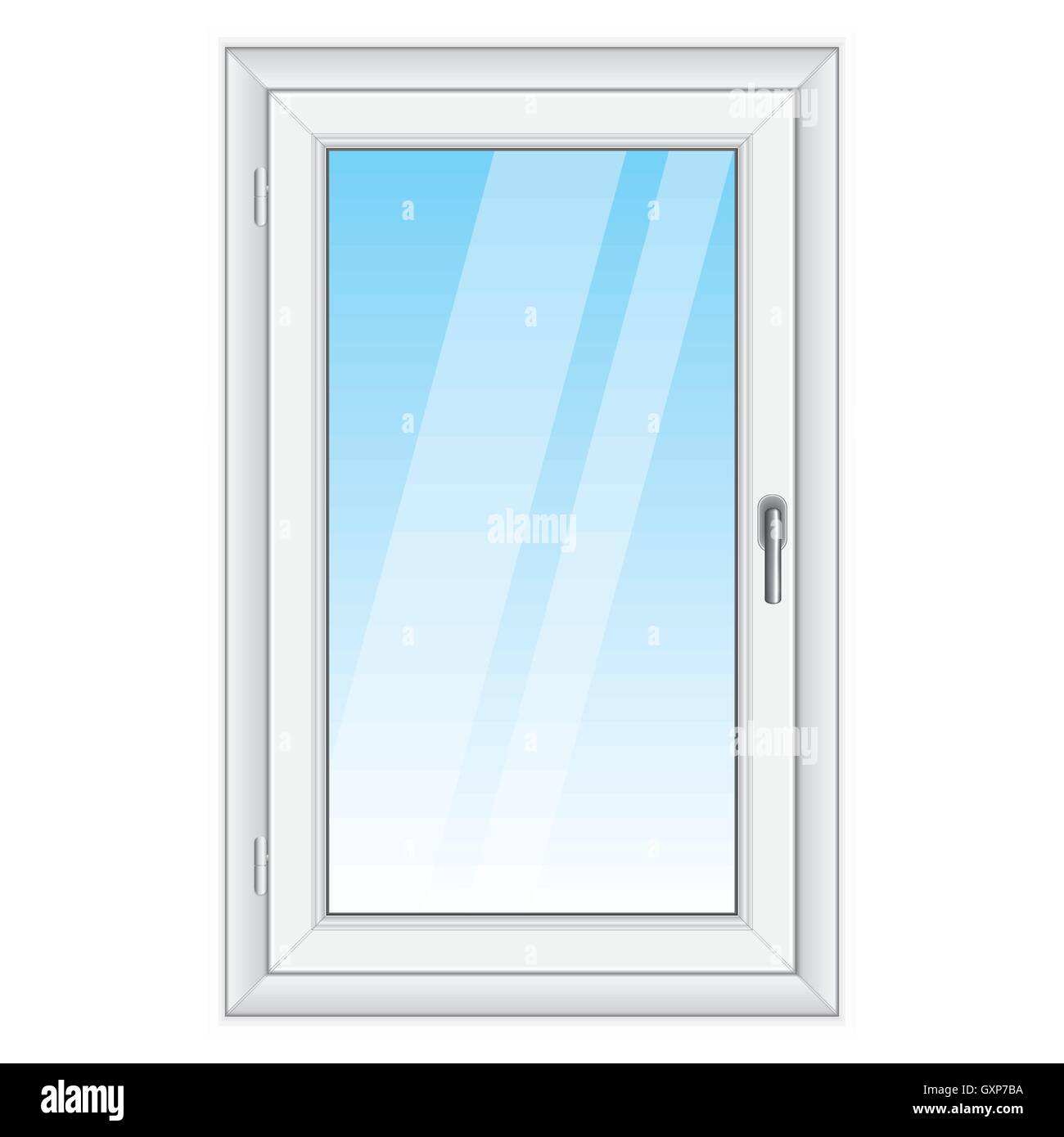 Weiße PVC-Vektor Fenster isoliert auf weißem Hintergrund Stock Vektor