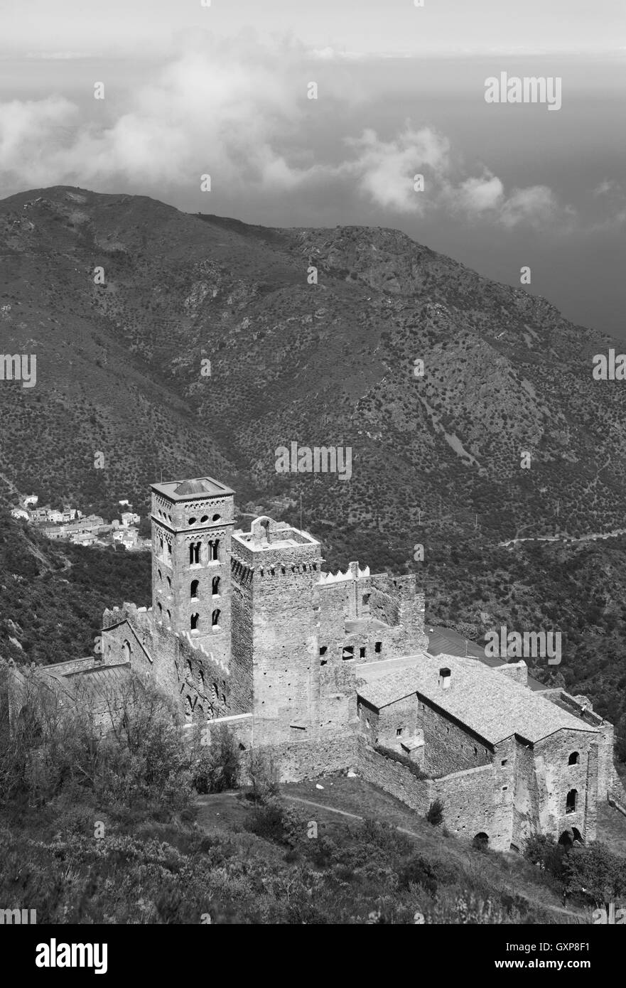 Benediktiner Kloster Sant Pere de Rodes. Girona Stockfoto