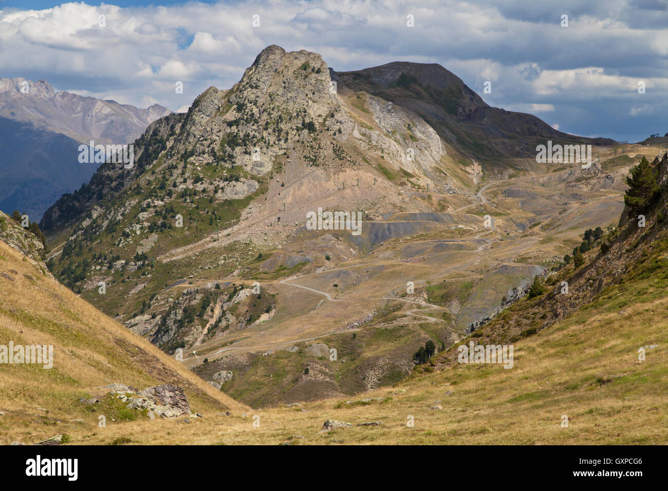 Campo de Troya Peak in Tena-Tal, Pyrenäen, Huesca, Spanien. Stockfoto