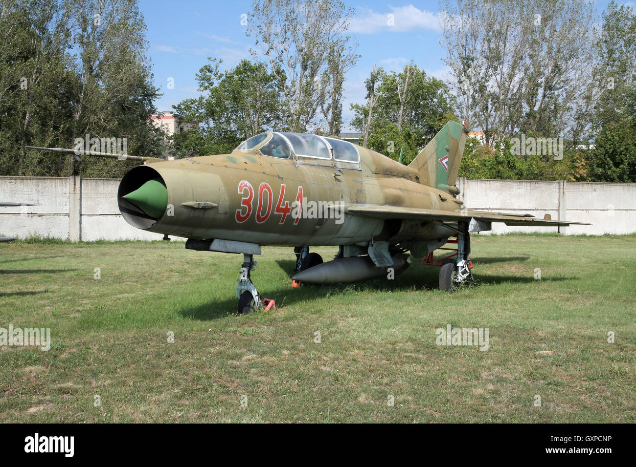 Ungarische Luftwaffe Mig-21 Fishbed auf Anzeige in der szolnok Aviation Museum, Ungarn Stockfoto