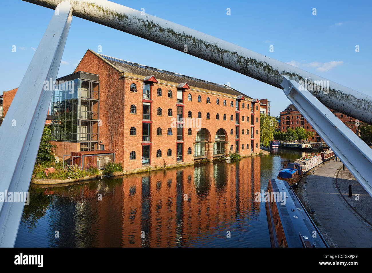 Manchester Castlefield Händlers Lager Castlefield Loft Stil Büros Stadtlandschaft Ziegel Mühle Wasser Rochdale c Stockfoto