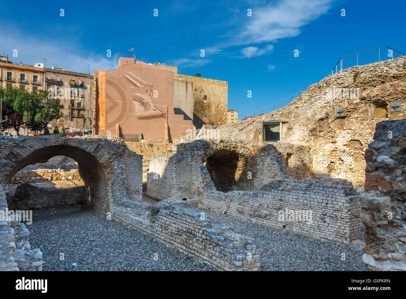 Circo Romano (Circ Roma auf Katalanisch) in die Altstadt von Tarragona, Katalonien, Spanien Stockfoto