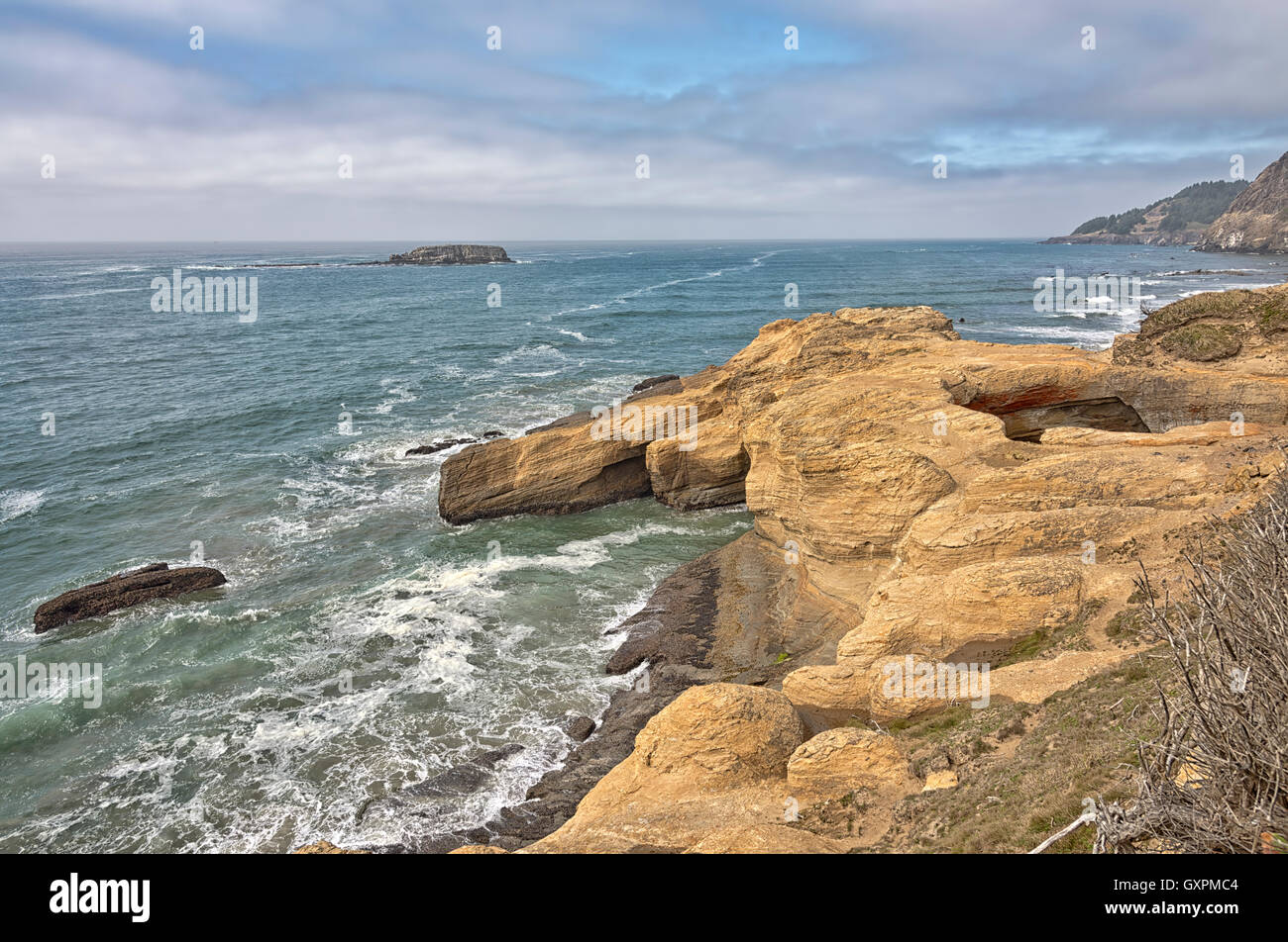 Oregon Küste Natur Klippen und den Pazifischen Ozean. Stockfoto