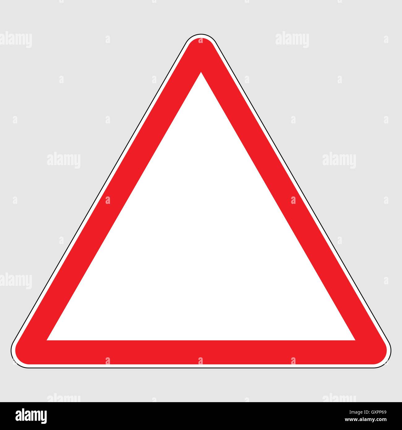 Leeres rotes Dreieck Warnzeichen. Sauber Dreieck Verkehrsschild, Vector Illustration. Stock Vektor