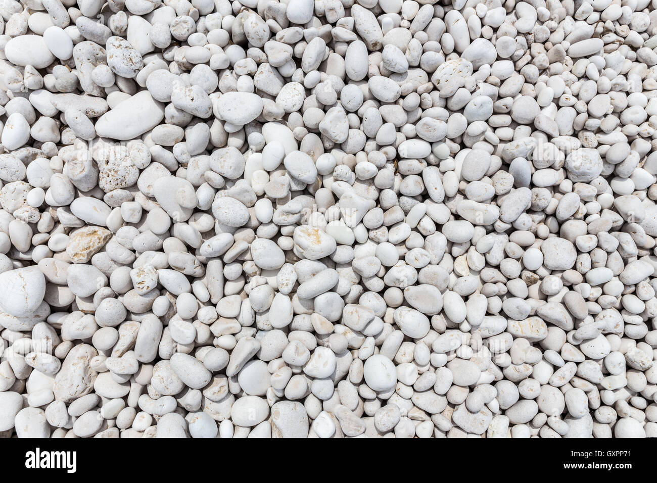 Viele verschiedene großen graue Steinen als Hintergrund Stockfoto
