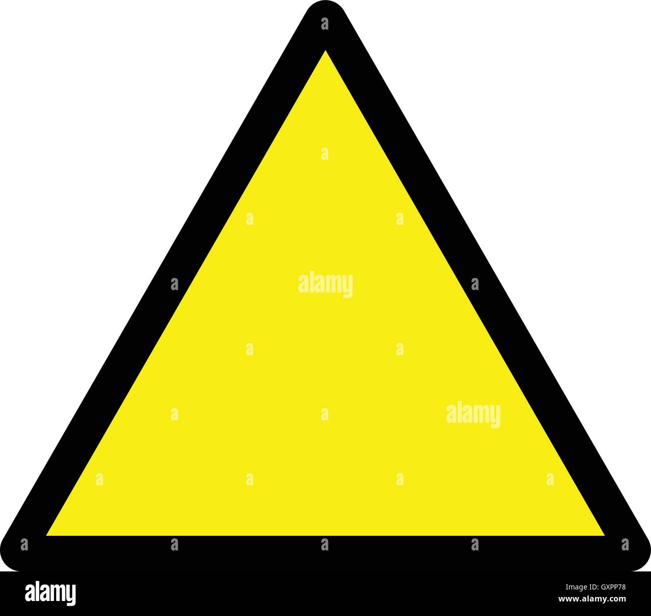Leere Warnzeichen. Sauber isoliert Gelb dreieckigen Warnschild, Vector Illustration. Stock Vektor