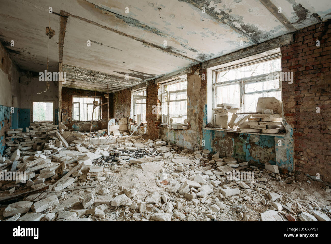 Verlassene Gebäude Interieur In Tschernobyl-Zone. Tschernobyl-Katastrophen Stockfoto
