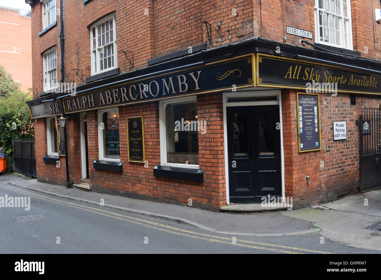 Sir Ralph Abercrombey Wirtshaus in Bootle Street, Manchester. Stockfoto