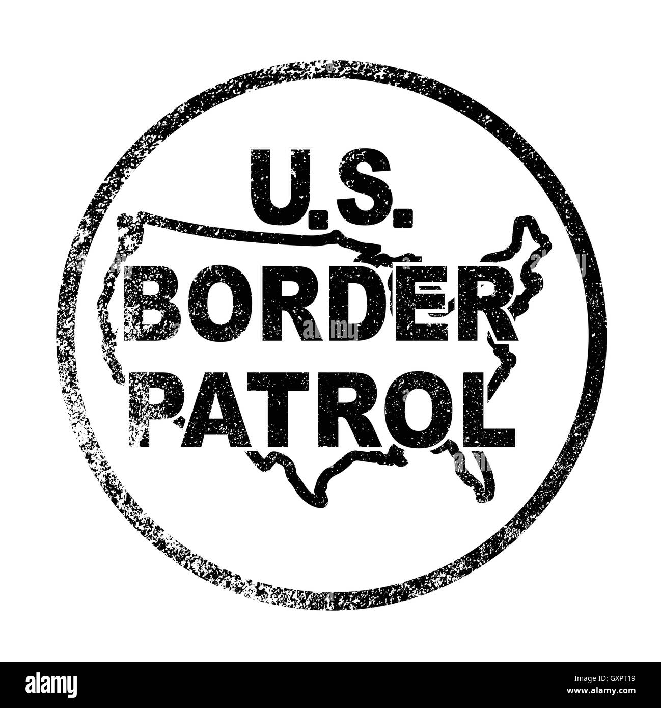 Ein Stempel Tinte der United States Border Control-Taste Stock Vektor