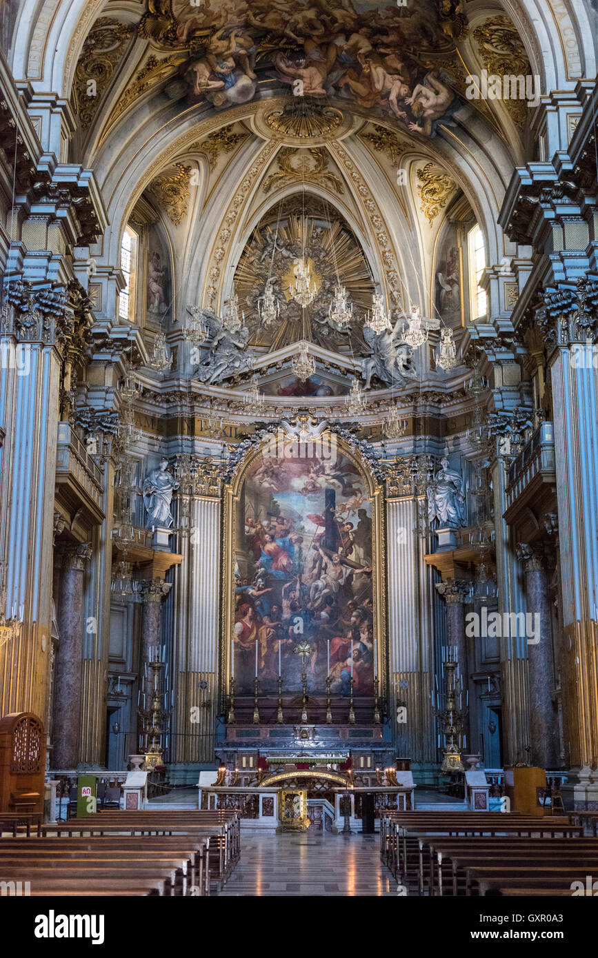 Rom. Italien. Innenraum der Kirche Santi Apostoli, Piazza Santi Apostoli. Stockfoto