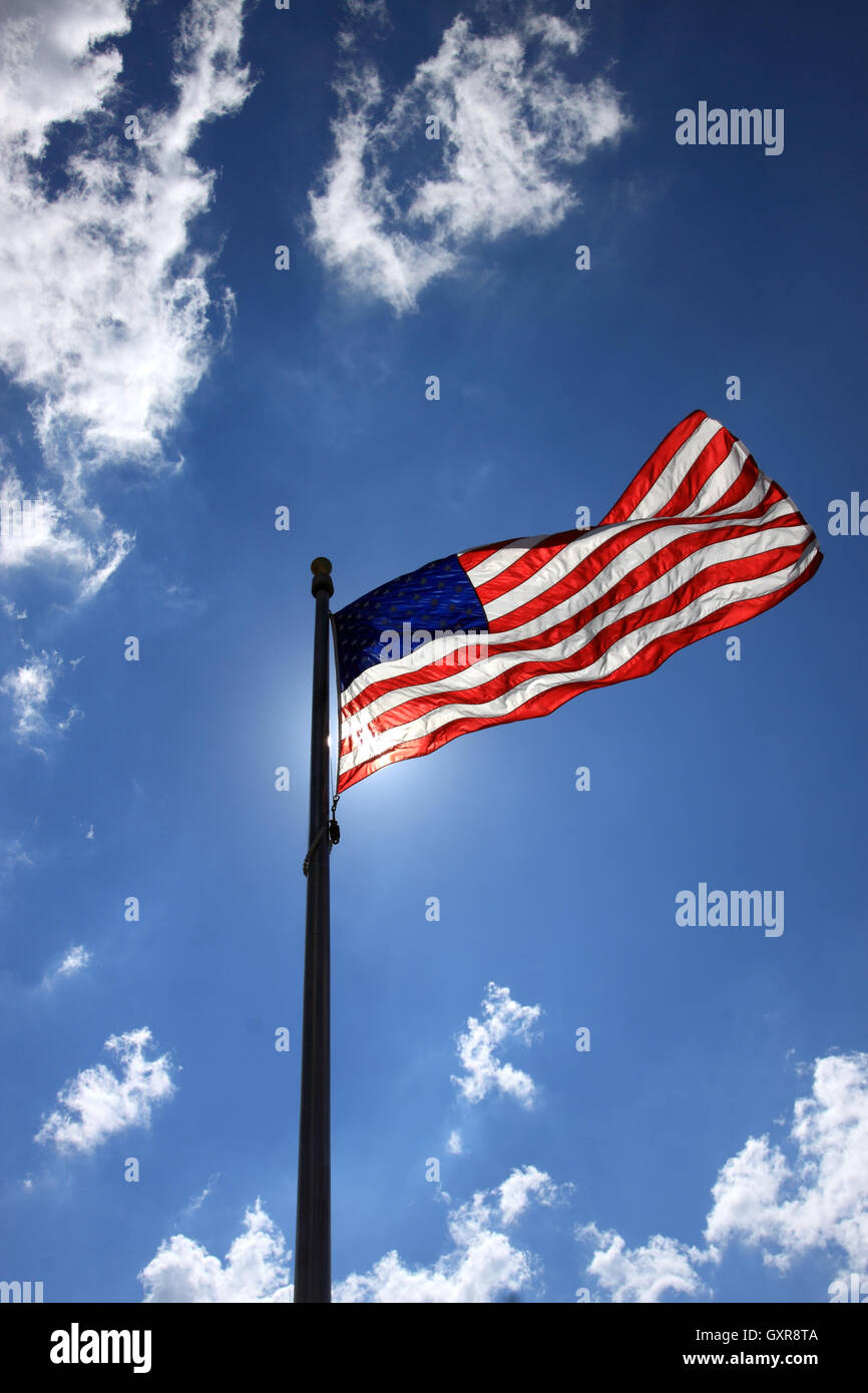 amerikanische Flagge winken Stockfoto