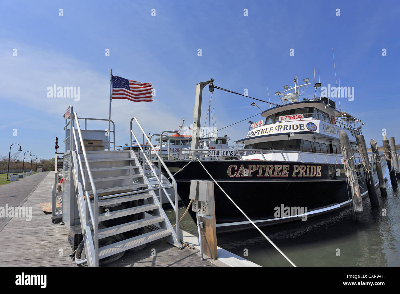 Captree Charter Angeln Boot Becken Long Island New York Stockfoto