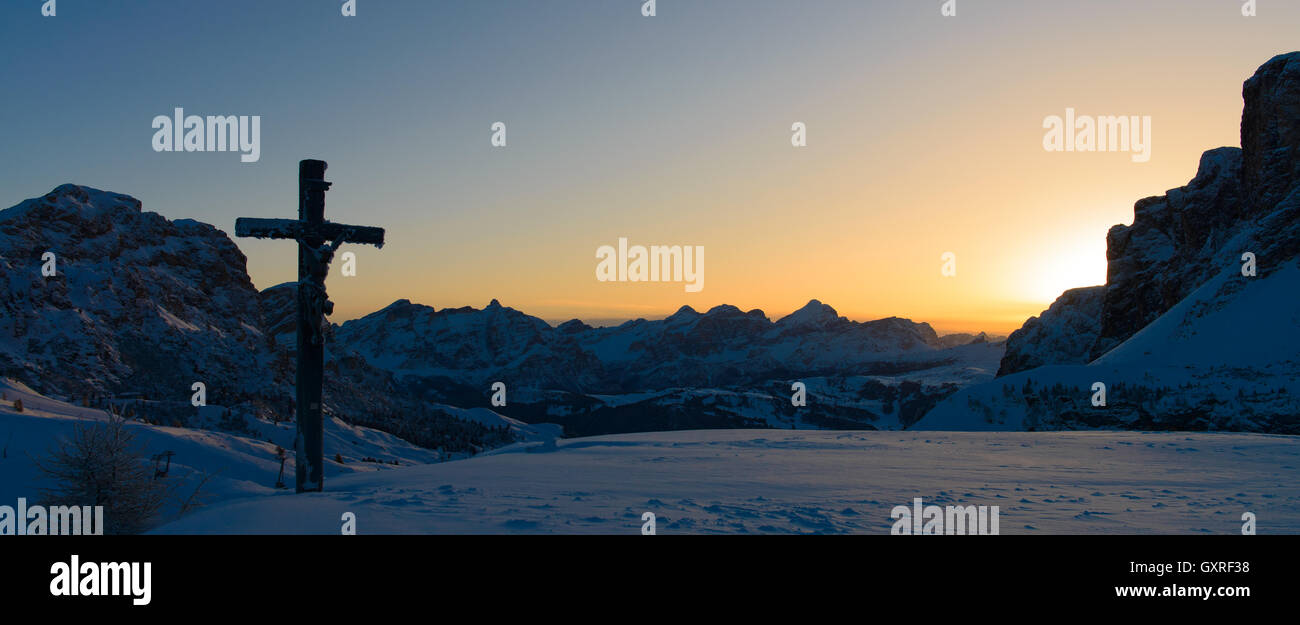 Grödner Joch, "Sonnenaufgang" | Passo Gardena, Sonnenuntergang Stockfoto