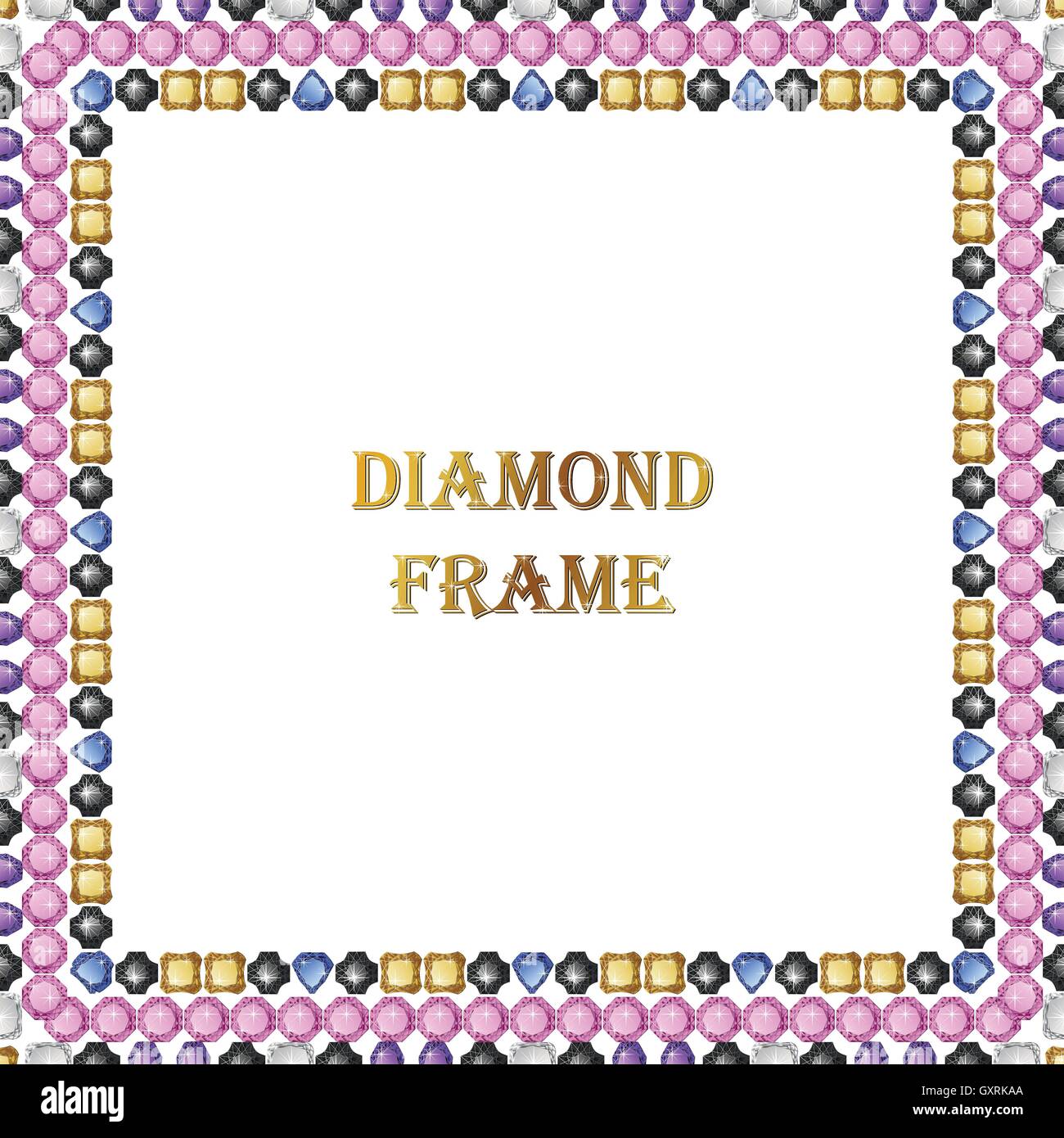 Diamanten quadratischen Rahmen Stock Vektor