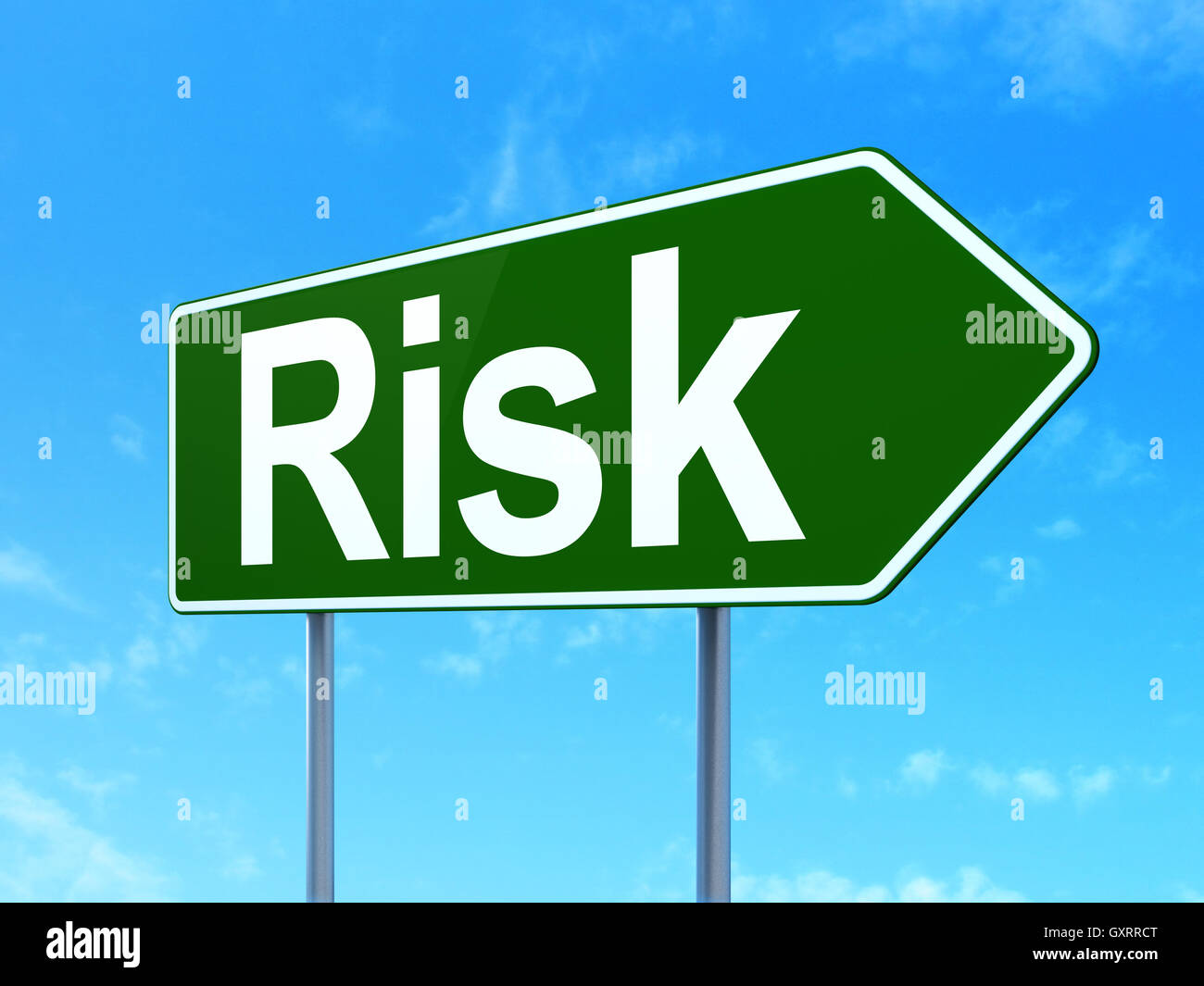 Geschäftskonzept: Risiko auf Straße Zeichen Hintergrund Stockfoto