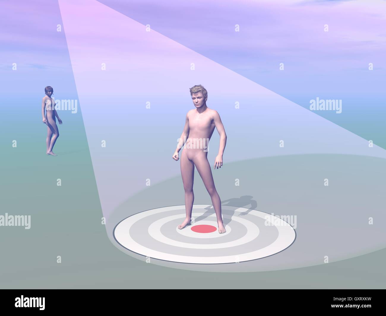 Männlich-gezielt - 3D render Stockfoto