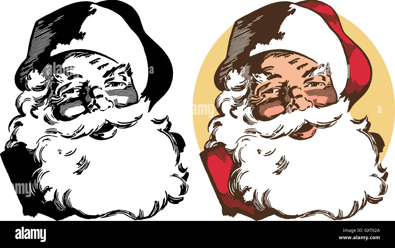 Porträt einer lächelnden Weihnachtsmann Stock Vektor