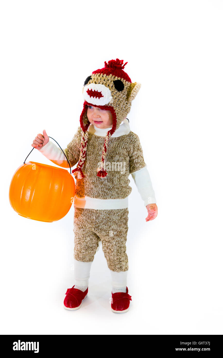 Sock Monkey Halloween Costume Stockfoto