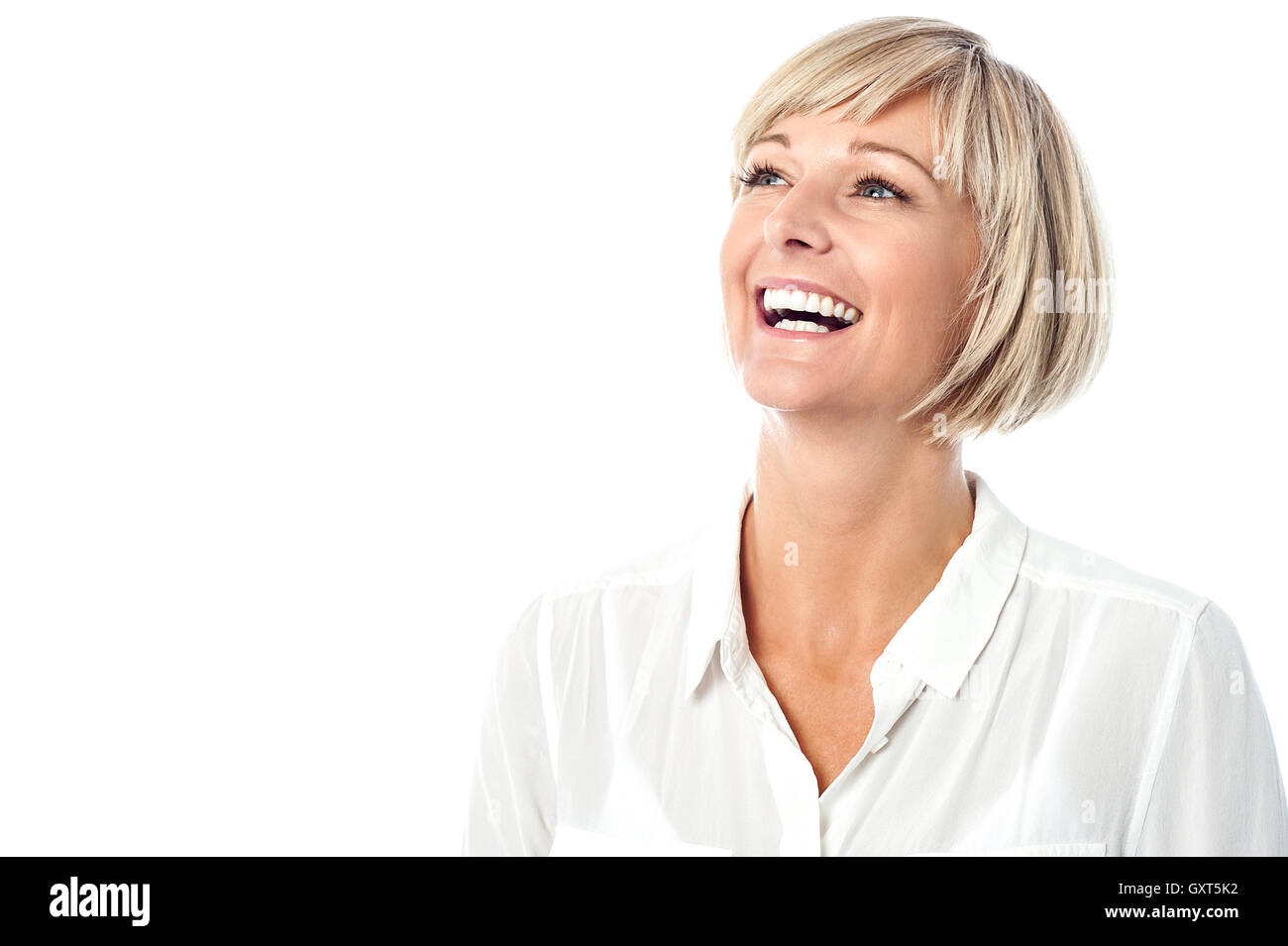 Corporate Dame herzlich lachen Stockfoto