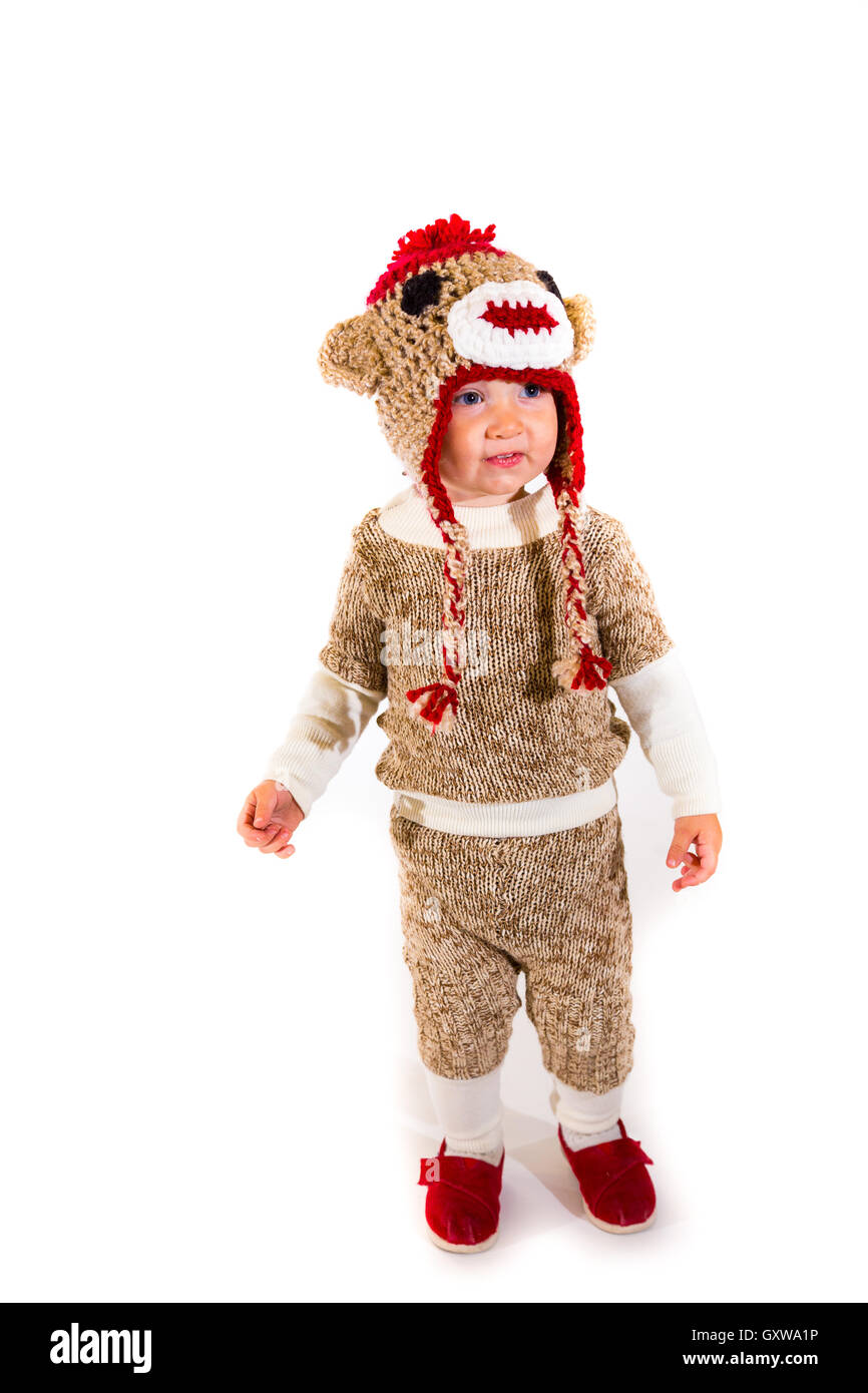 Sock Monkey Halloween Costume Stockfoto