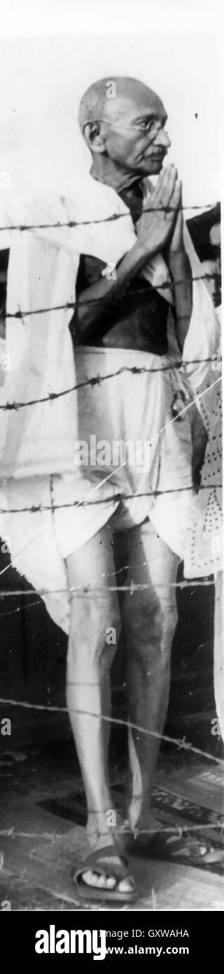 MAHATMA GANDHI (1869-1948) indische Unabhängigkeit Führer über 1935 Stockfoto