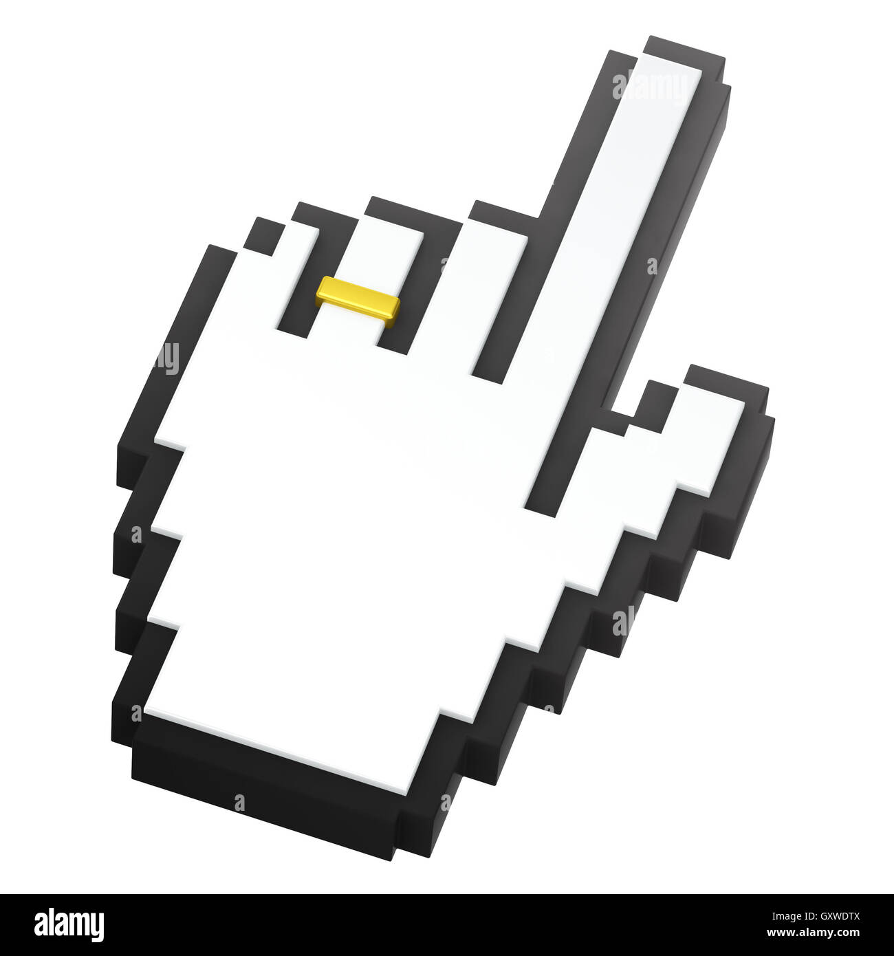 Handgeformten Cursor mit Ehering am finger Stockfoto