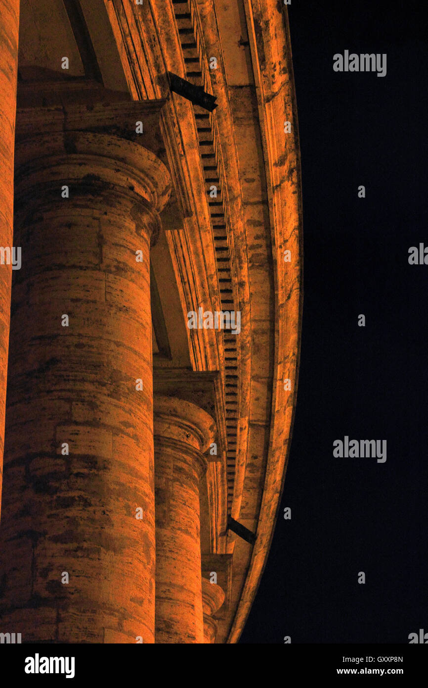 Spalten der Vatikan, Colonne del Vaticano, Roma, Rom, Nightshot, Saint Peter, San Pietro Stockfoto