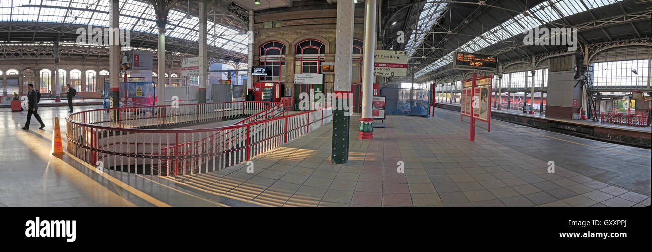 Panorama von Preston Bahnhof, WCML, Lancashire, North West England, Großbritannien Stockfoto