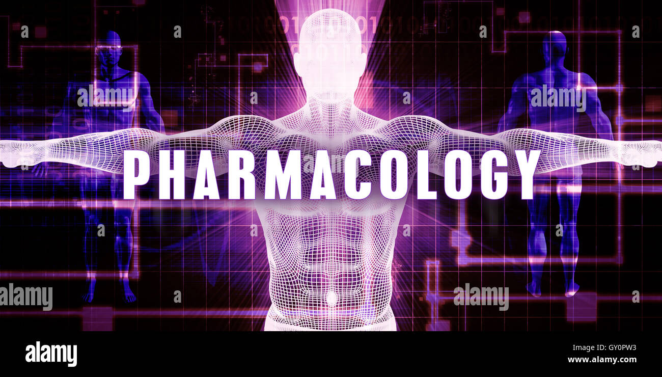 Pharmakologie als Digitaltechnik medizinische Konzept Kunst Stockfoto