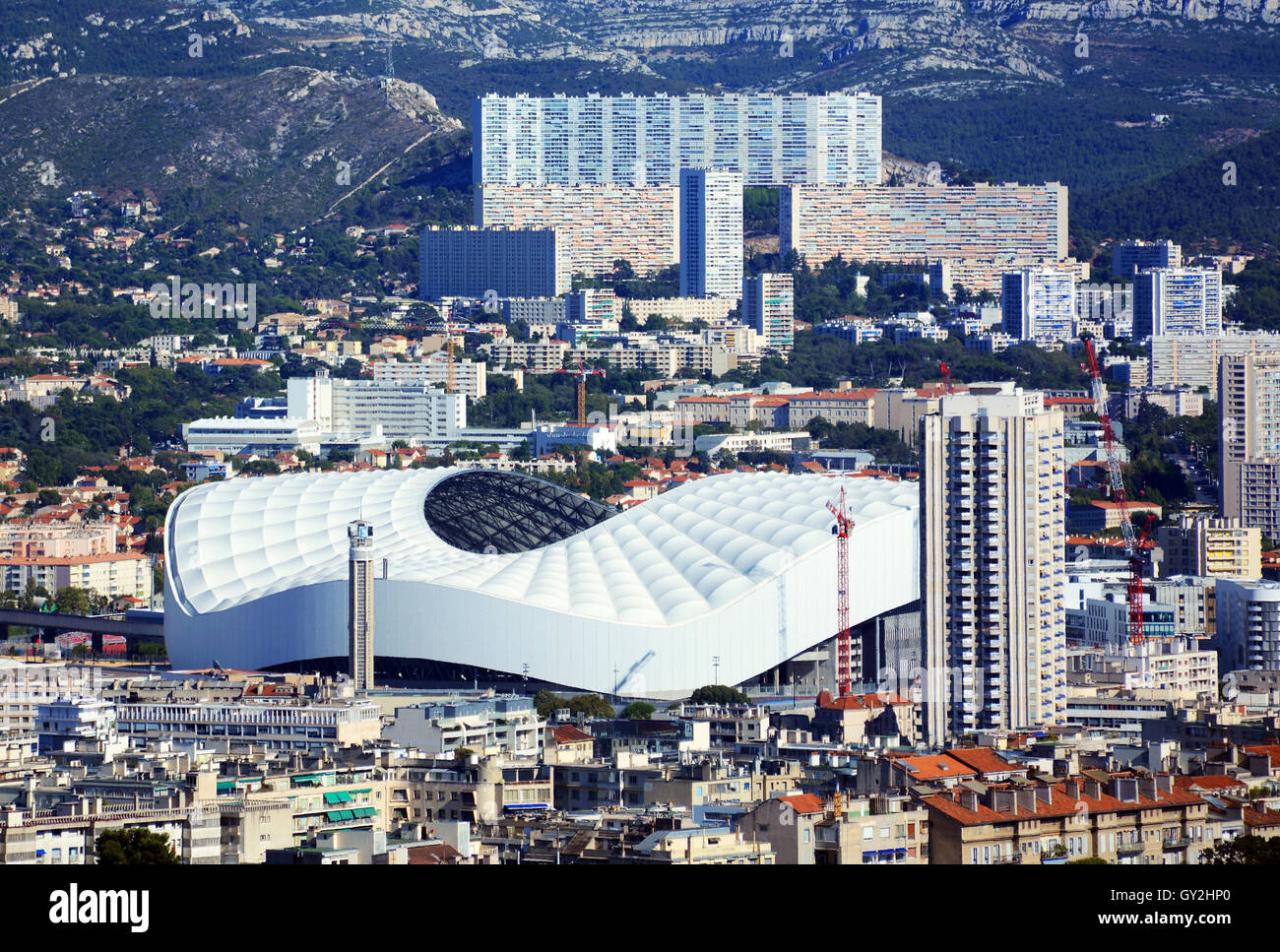 Das neue Stadion Velodrome Marseille Frankreich Stockfoto
