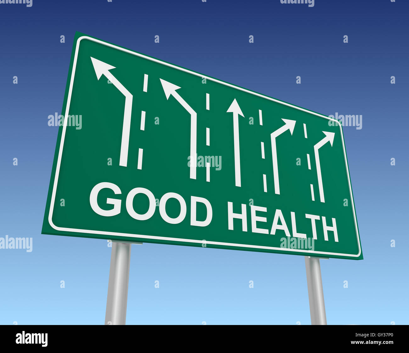 gute Gesundheit Straße Zeichen 3d illustration Stockfoto