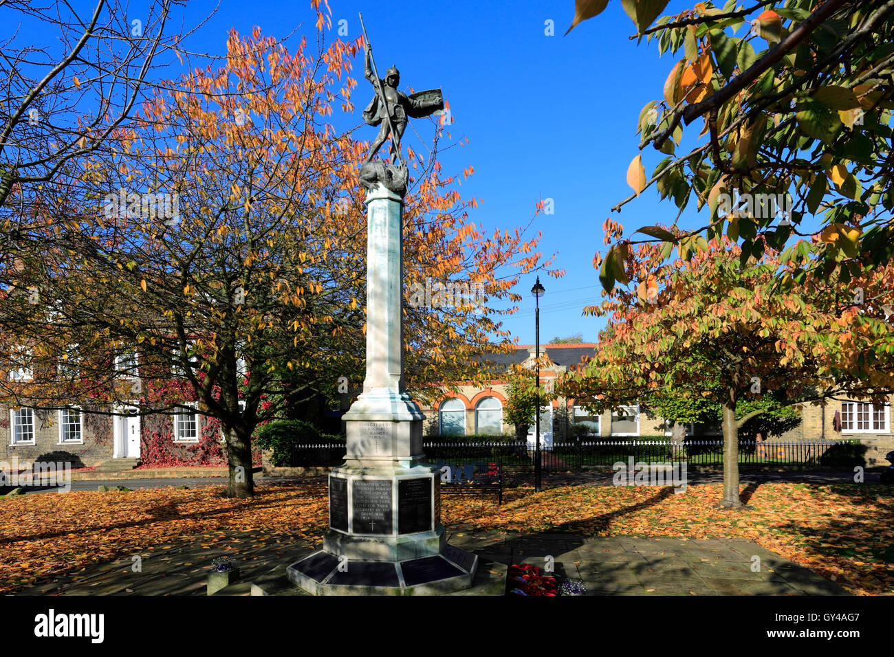 Herbst, Ramsey Kriegerdenkmal, Ramsey Dorf; Cambridgeshire; England; UK Stockfoto