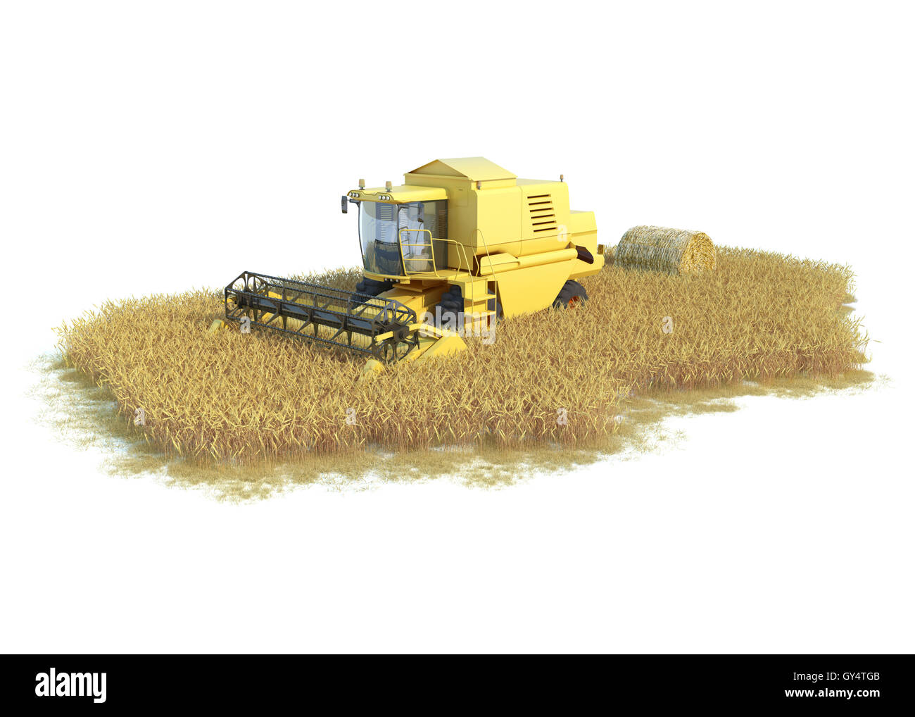 Mähdrescher auf isolierten Bereich Stockfoto