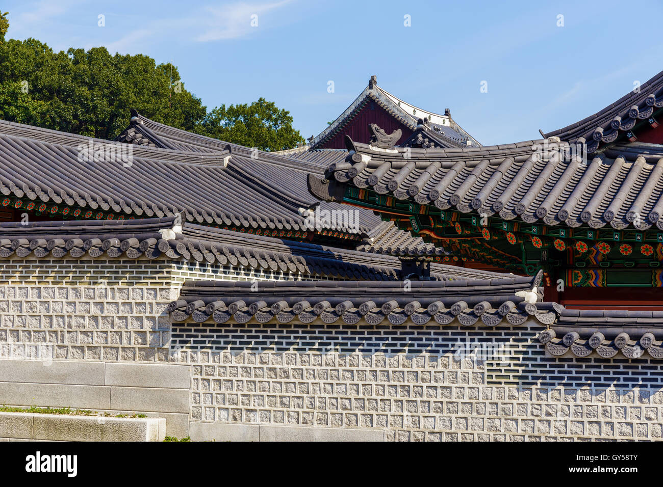 Koreanische traditionelle Architektur Stockfoto