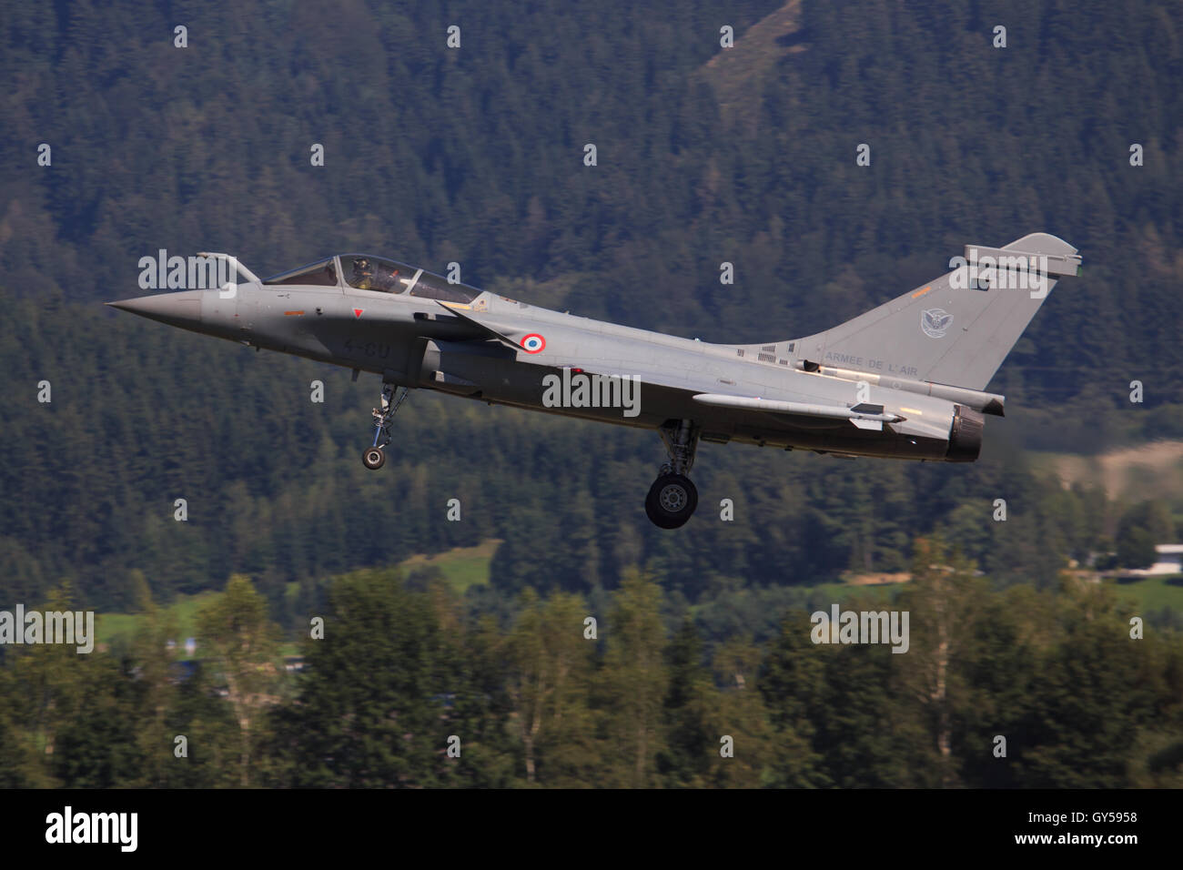 ZELTWEG, Steiermark, Österreich - SEPTEMBER 02: Dassault Rafale bei Airpower 2016 in Zeltweg, Österreich Stockfoto