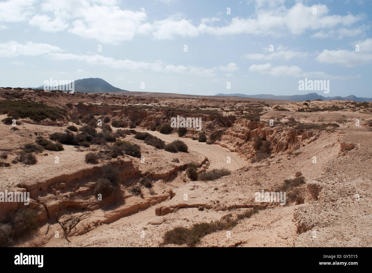 Fuerteventura: der Barranco de Los Encantados, auch genannt de Los Enamorados, ist eine kleine Schlucht im Nordwesten der Insel Stockfoto