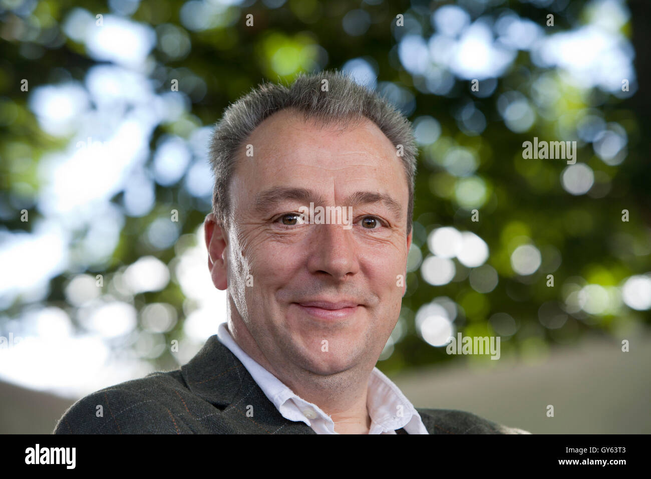 Jim Carruth, Schottland führenden ländlichen Dichter, Poesie, Schriftsteller, Dichter-Laureatus für Glasgow, auf dem Edinburgh International Book Festival. Edinburgh, Schottland. 22. August 2016 Stockfoto