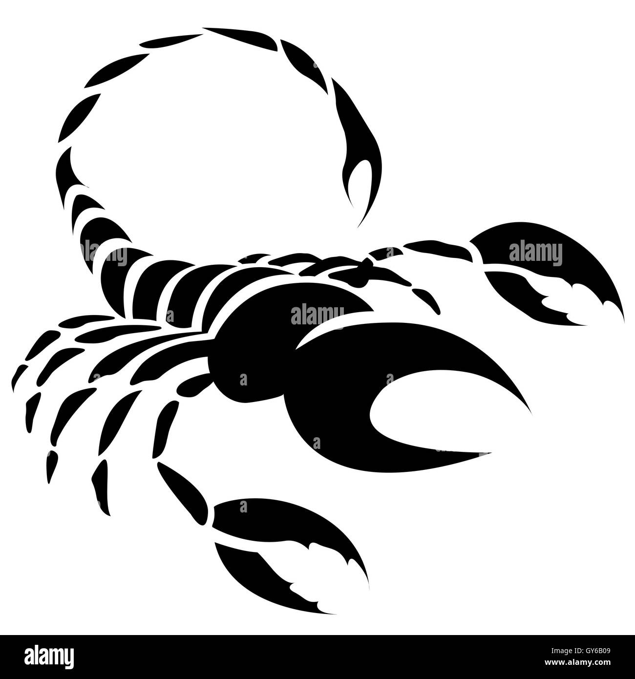 Illustration des schwarzen Skorpion Sternzeichen Sternzeichen isoliert ...