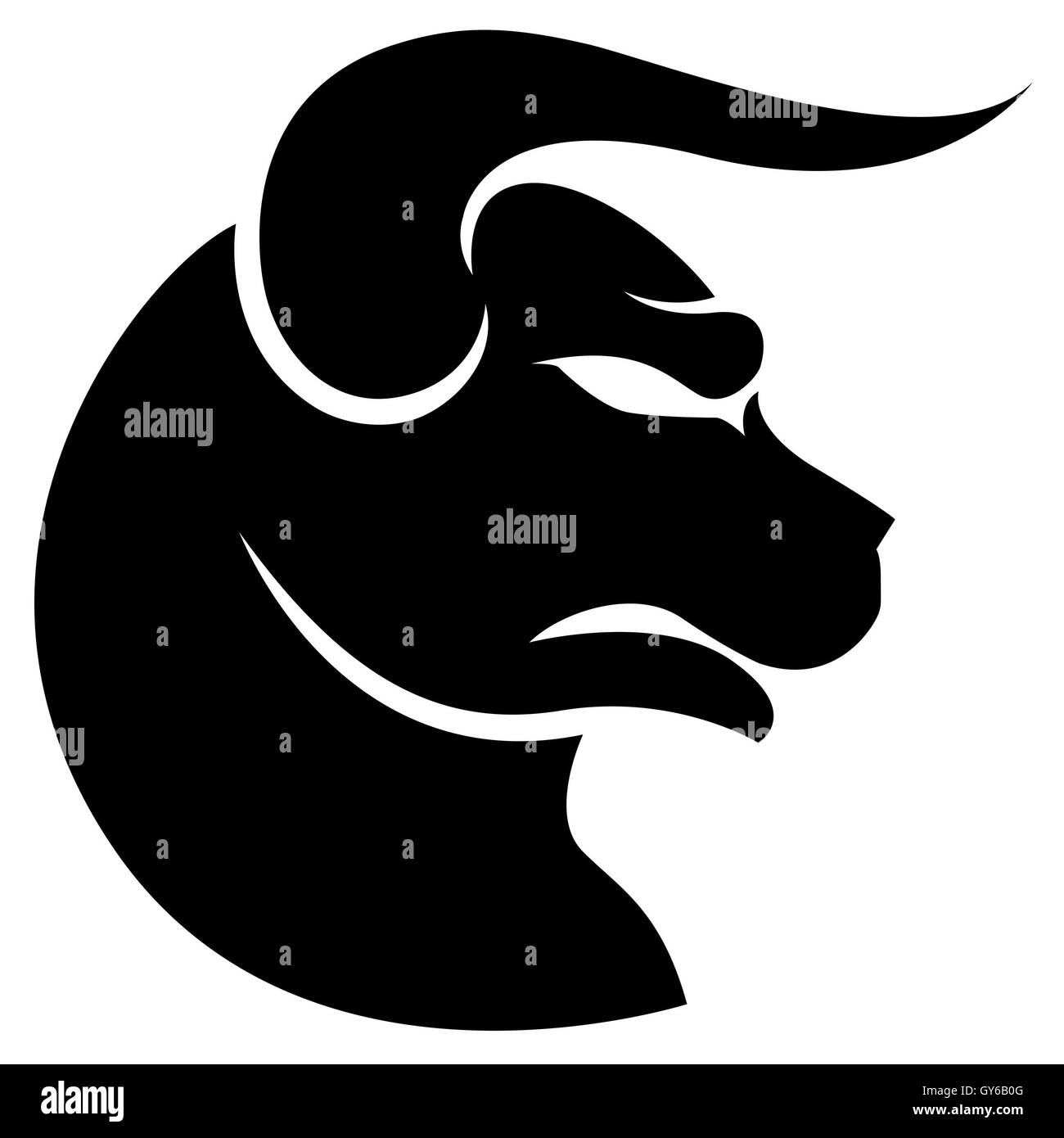 Illustration des schwarzen Stier Sterne Sternzeichen isoliert auf weißem Hintergrund Stockfoto