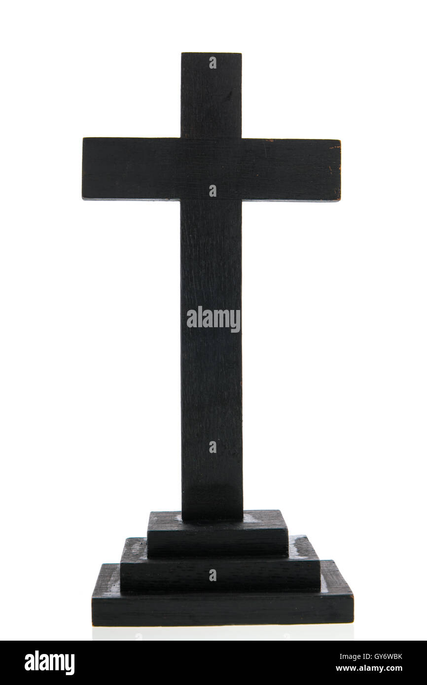 Einfaches schwarzes Kreuz Stockfoto