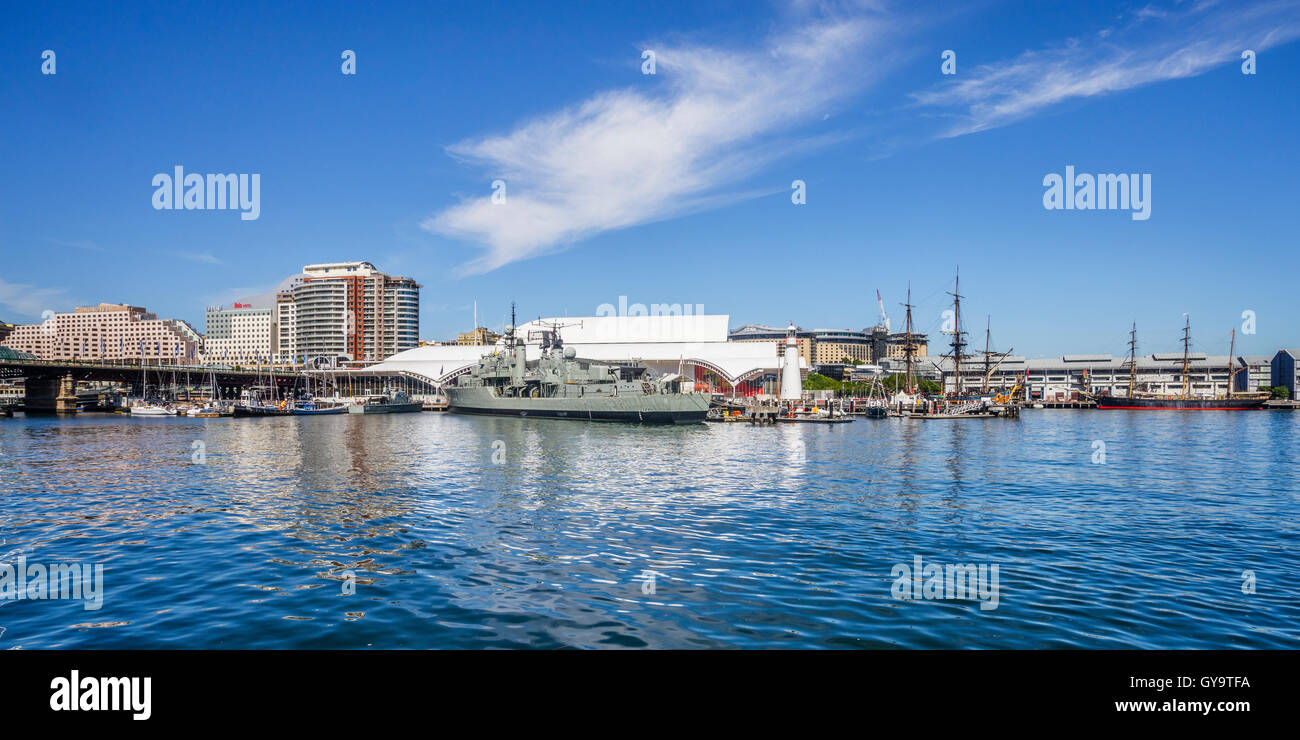 Australien, New South Wales, Sydney, Darling Harbour, Blick auf das Australian National Maritime Museum Stockfoto