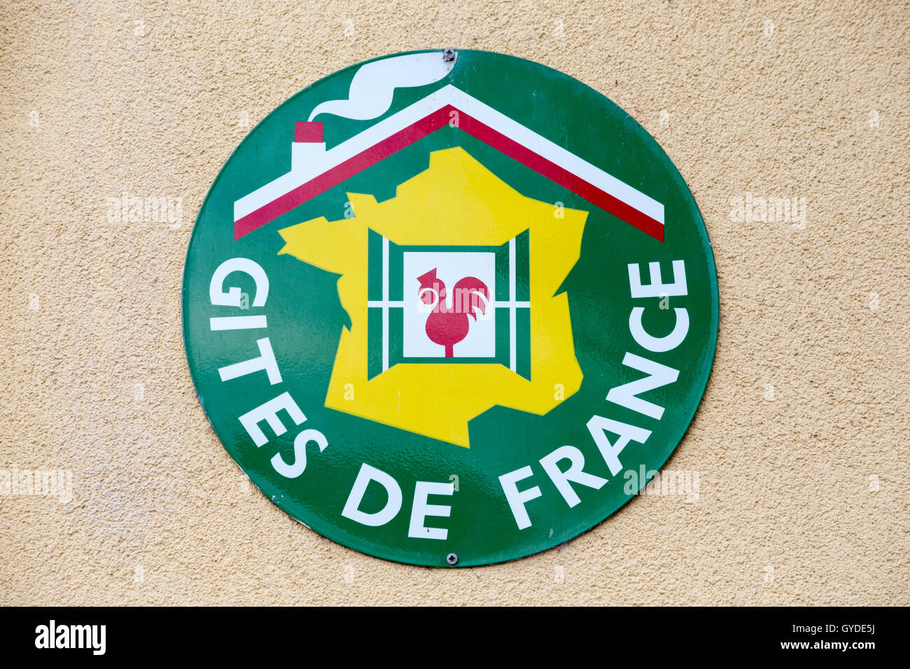 Gites de France Zeichen, Elsass, Frankreich Stockfoto