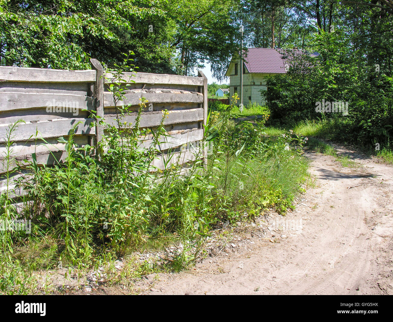 Holzzaun Privateigentum Stockfoto