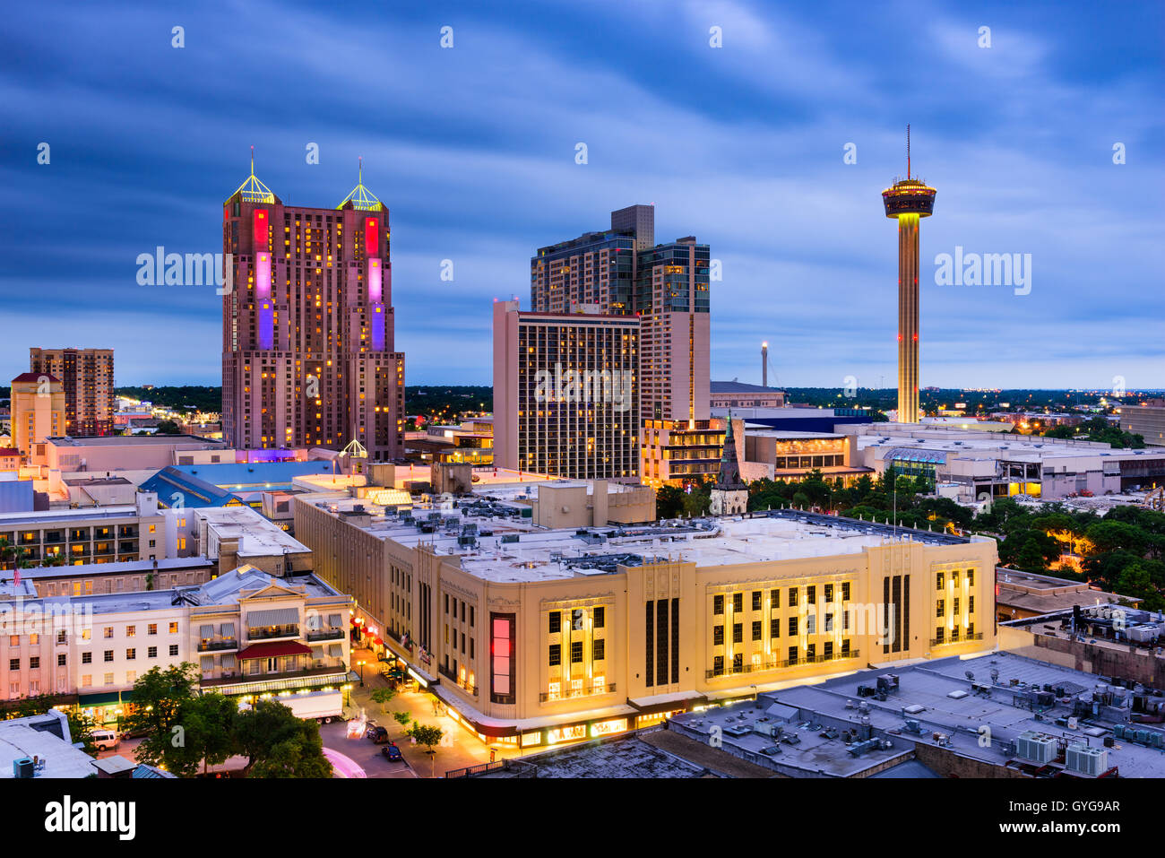 Skyline von San Antonio, Texas, USA. Stockfoto