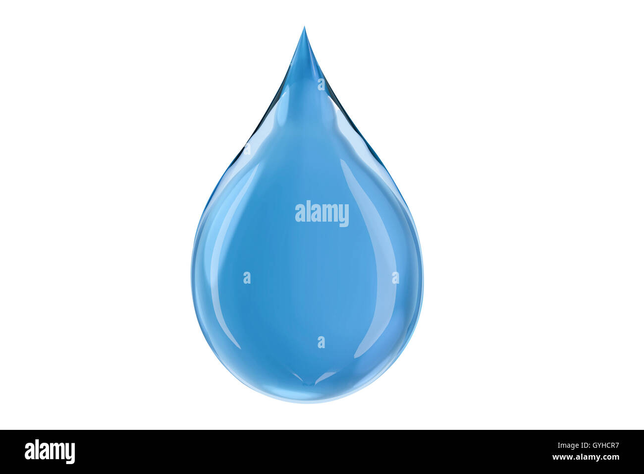 Vereinzelte Wassertropfen, 3D-Rendering Stockfoto