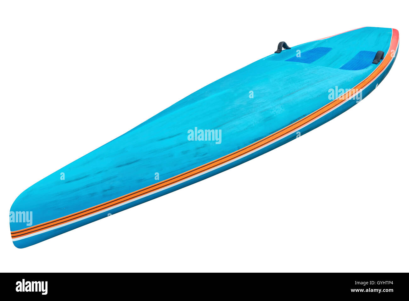 Racing Stand up Paddleboard in gebürstetem Kohlenstoff Layout isoliert auf weiss mit einem Beschneidungspfad Stockfoto