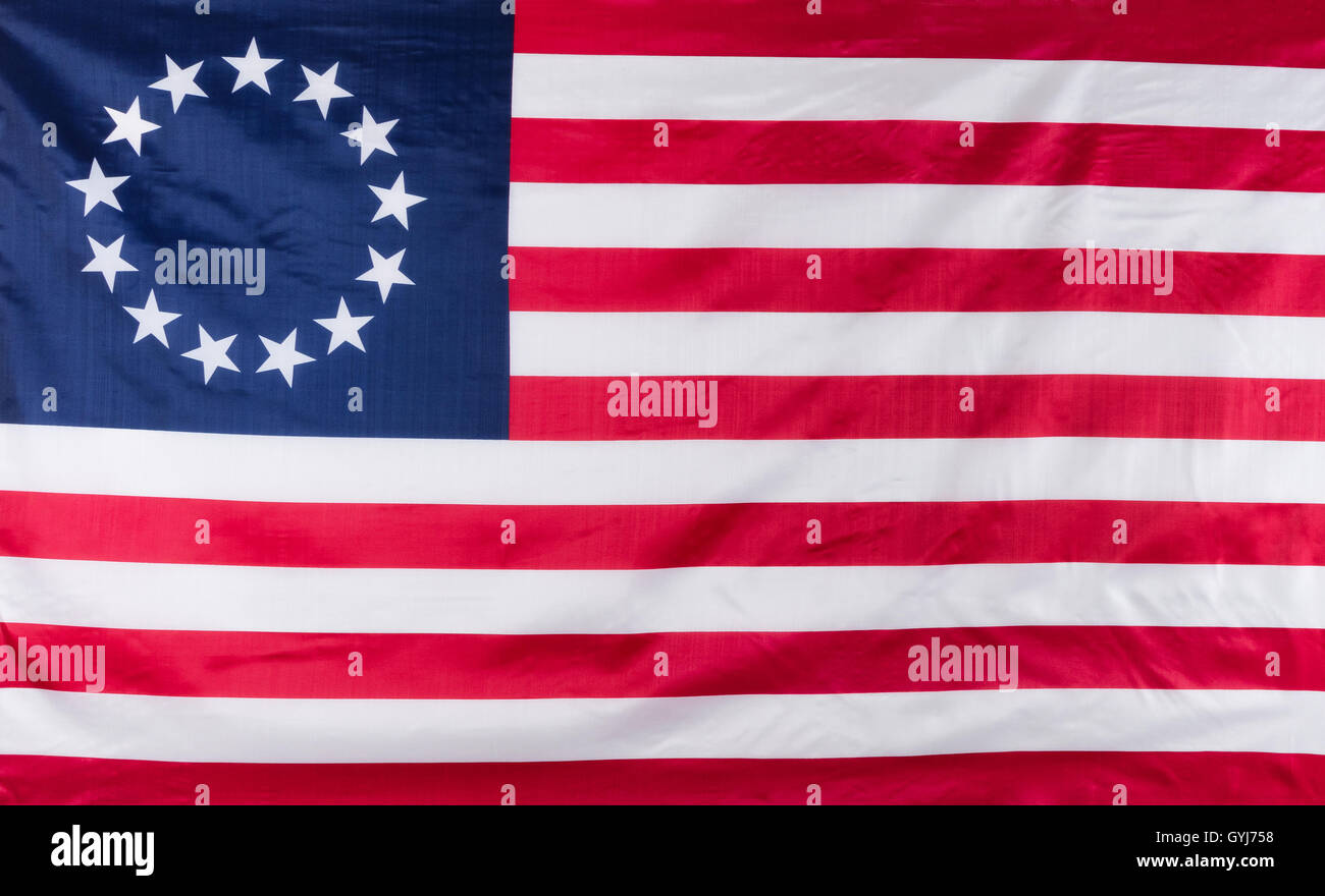 Original 13 Sterne Kolonie Flagge der Vereinigten Staaten Stockfoto