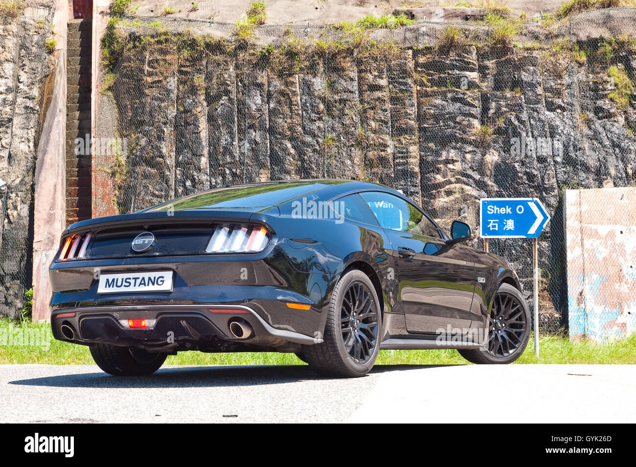 Hong Kong, China 21. Juli 2016: Ford Mustang 5.0 V8 2016 Test Drive Day am 21. Juli 2016 in Hong Kong. Stockfoto