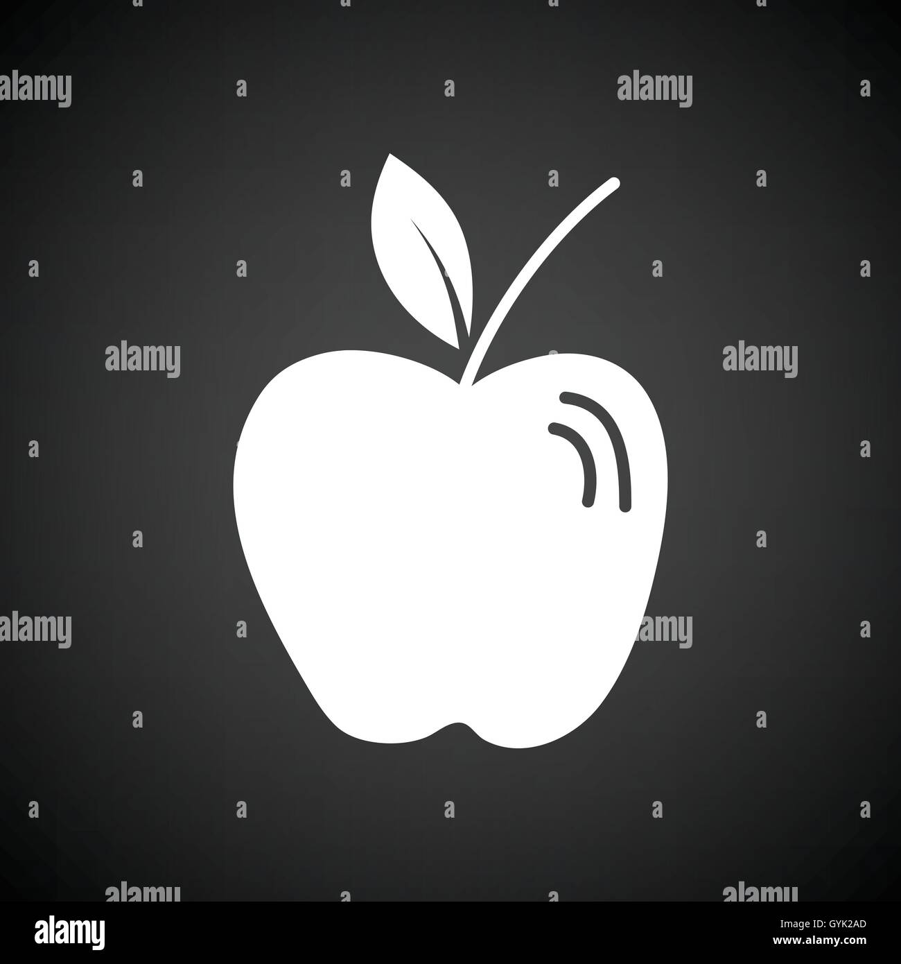 Apple-Symbol. Schwarzer Hintergrund mit weißen. Vektor-Illustration. Stock Vektor